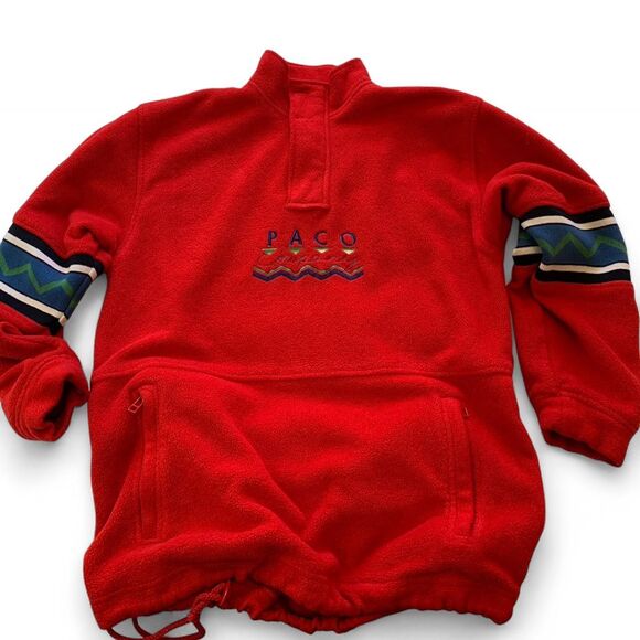 Paco company vintage 90s fleece sweater sm/med red - Picture 5 of 8